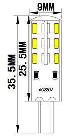 G4-3014B-24LEDAC110/220VG4 SMD LED Light Bulb